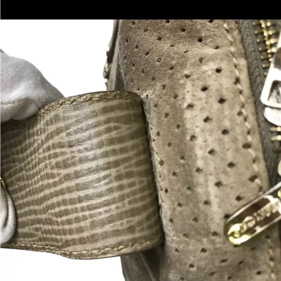 Jimmy Choo Silver Tan PythonTop Handle Bag - Picture 10 of 13